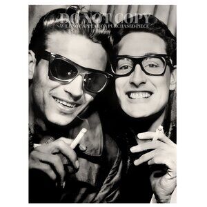 Buddy Holly and Waylon Jennings RARE 1959 Photograph 11 X 15 - Poster Art Print